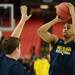 Michigan sophomore Trey Burke takes a shot during an open practice at the Georgia Dome in Atlanta on Friday, April 5, 2015. Melanie Maxwell I AnnArbor.com